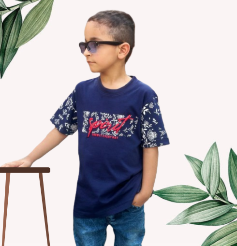 Boys Lycra Cotton Graphic T-Shirt