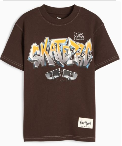 Brown Board Vibes Reglan Sleeve T Shirt