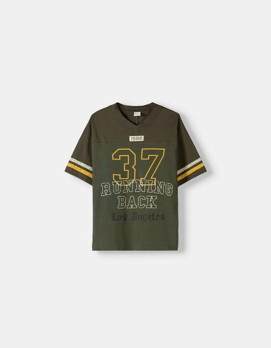 Kids Vintage Football Jersey Tee – Running Back 37 Graphic Shirt