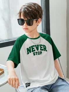 "Never Stop" Kids Raglan Sleeve T-Shirt