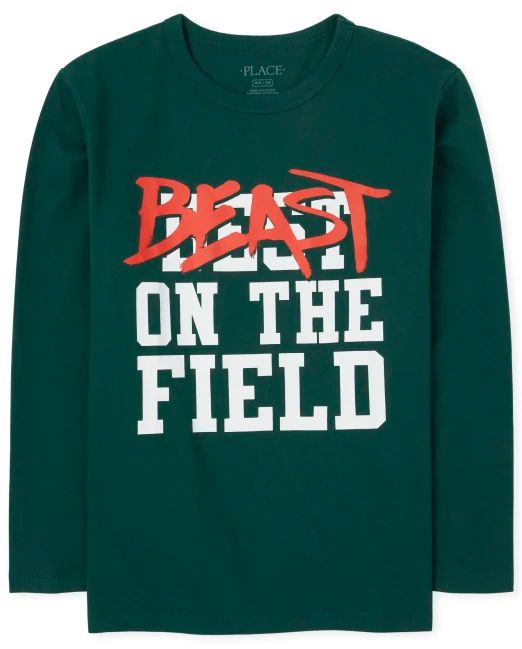 "Beast On The Field" Graphic Long Sleeve Tee – Kids' Athletic Cotton Shirt