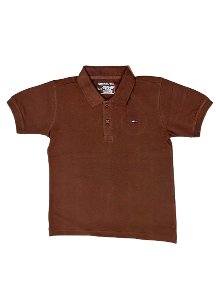 Tommy kid's Brown and White  Polo Shirt